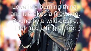 Adam Lambert - Ring of Fire - Lyrics