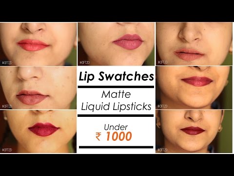 Lip Swatches of Matte Liquid Lipsticks Under ₹ 1000 #OFT2D Video