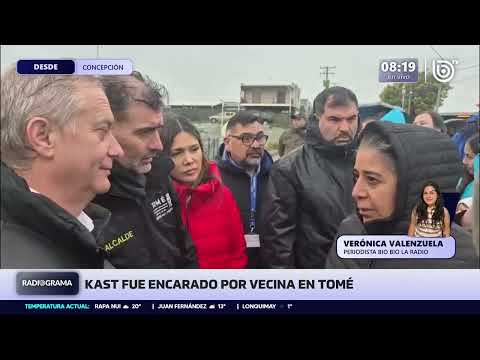 Kast es encarado por vecina en el Bío Bío en medio de estragos por sistema frontal