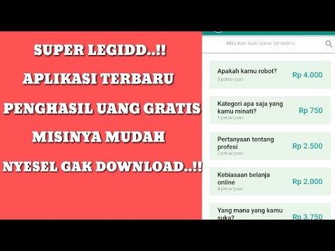 APLIKASI PENGHASIL UANG GRATIS TERBARU DAN SUPER LEGIDDD, NYESEL GAK DOWNLOAD.!!