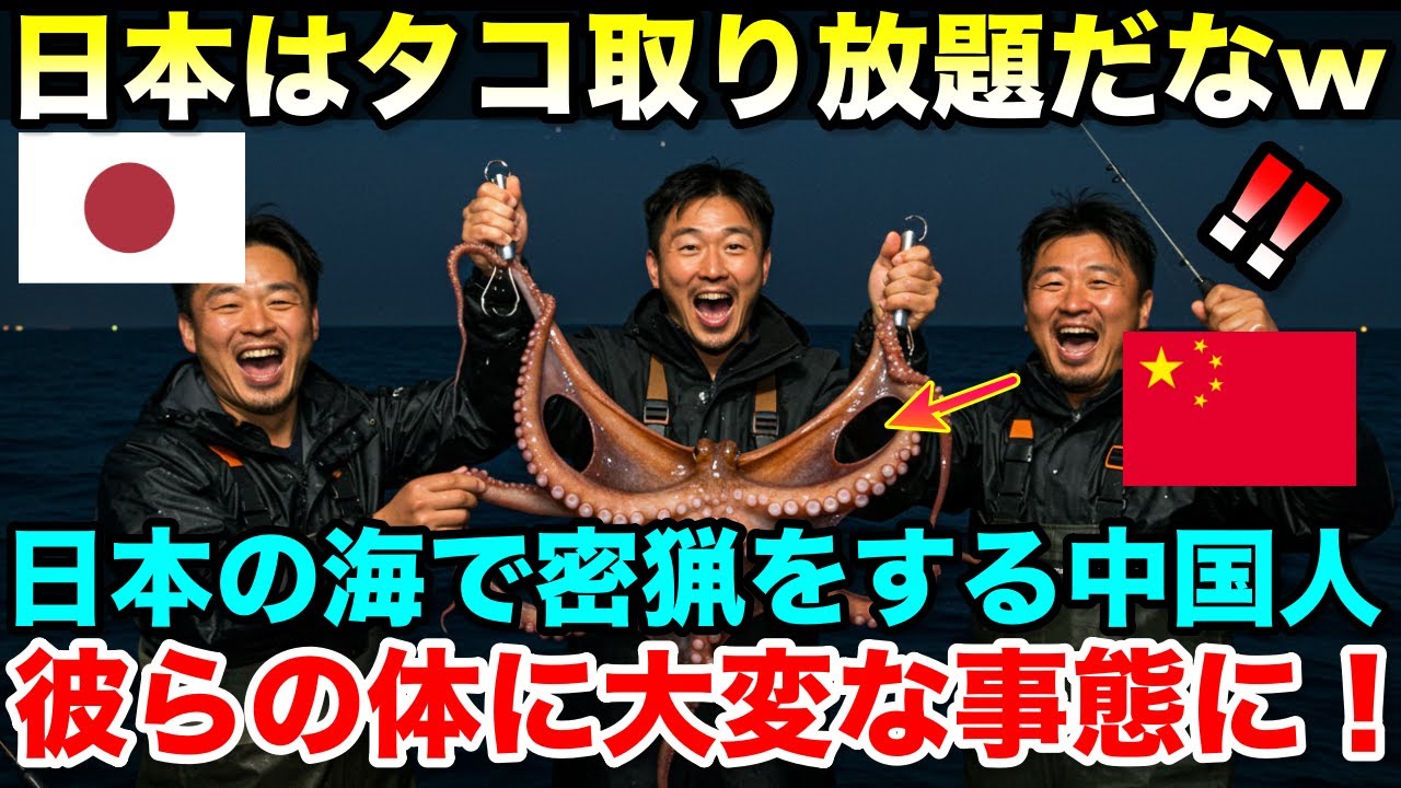 「日本はタコ取り放題だな！」日本の海の禁漁区でタコの密猟を続ける中国人！彼らに待っていた恐るべき末路【海外の反応】
