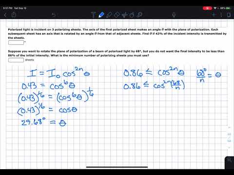 Polarization, Law of Malus problem