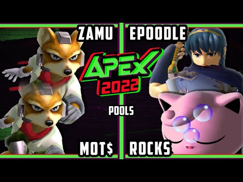 Apex 2022 - Zamu & Mot$ Vs. Epoodle & Rocks - SSBM Melee Tournament
