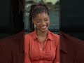 Halle Bailey hums on set