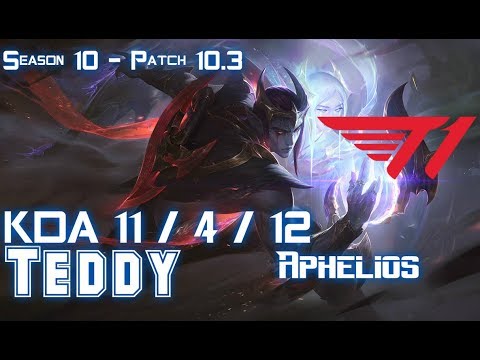 T1 Teddy APHELIOS vs EZREAL ADC - Patch 10.3 KR Ranked