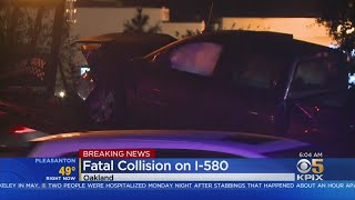 FATAL I-580 CRASH:  Driver killed after getting out of his damaged vehicle following accident on I-5