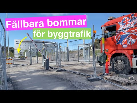 Fällbara bommar byggtrafik Ursvik