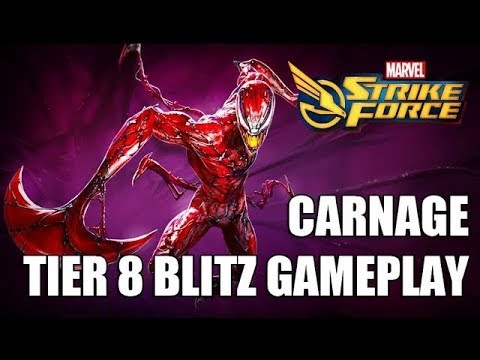 Carnage Tier 8 Blitz Gameplay (Community Choices) - Marvel Strike Force