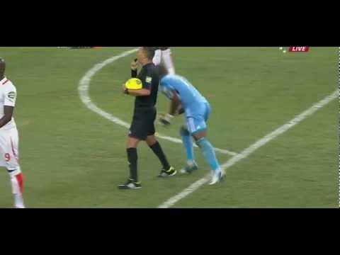 Vincent Enyeama tries to lift  the Referee (African Cup Of Nations) (By Nawras Amal)