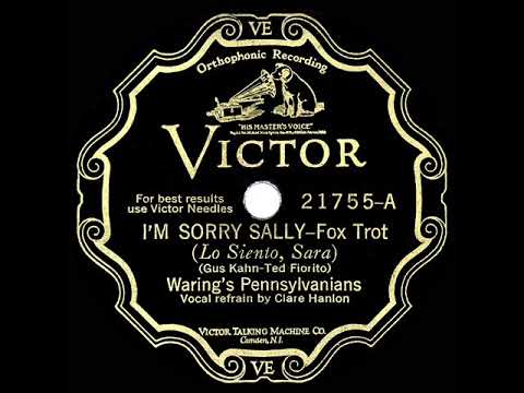 1928 HITS ARCHIVE: I’m Sorry Sally - Fred Waring (Clare Hanlon, vocal)