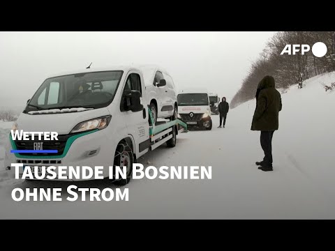 Schneesturm in Bosnien: Zehntausende Haushalte ohne Strom | AFP