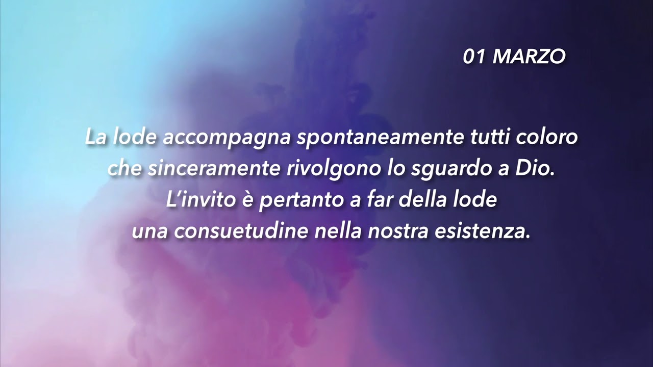 Meditazione Calendario "Parole di Vita" del 01 Marzo 2019
