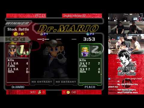 JPEG 13 - Melee Singles - WR2 - SK92 (Doc, Falco) vs E40 (Peach)
