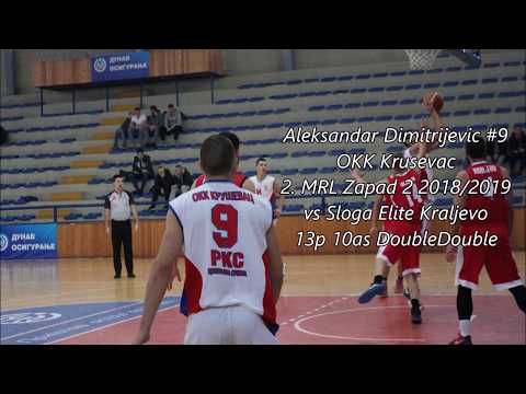 Aleksandar Dimitrijevic Double Double KK Sloga Elite vs OKK Krusevac
