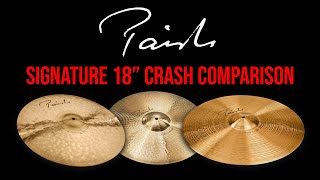 Video thumbnail for Paiste Signature 18" Crash Comparison (Signature Full, Fast, Dark Energy) by West Coast Drum Shop