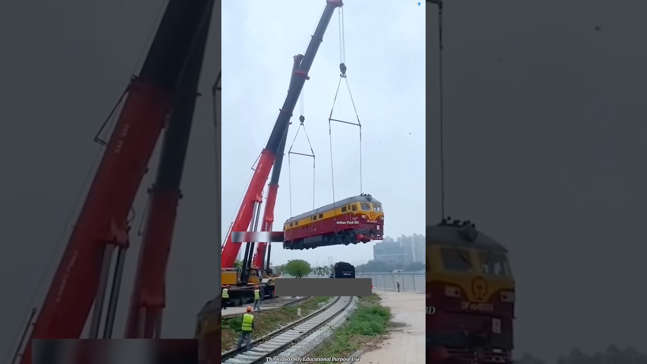 How Trains Are Placed on Tracks for the First Time! #facts #ytshorts #trending