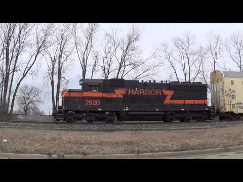 A few trains, including IHB SD20, at Gibson Yard 1/31/15