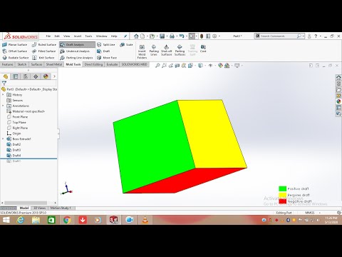Draft angle |  Analysis of draft angle  | Solidworks Design Hub