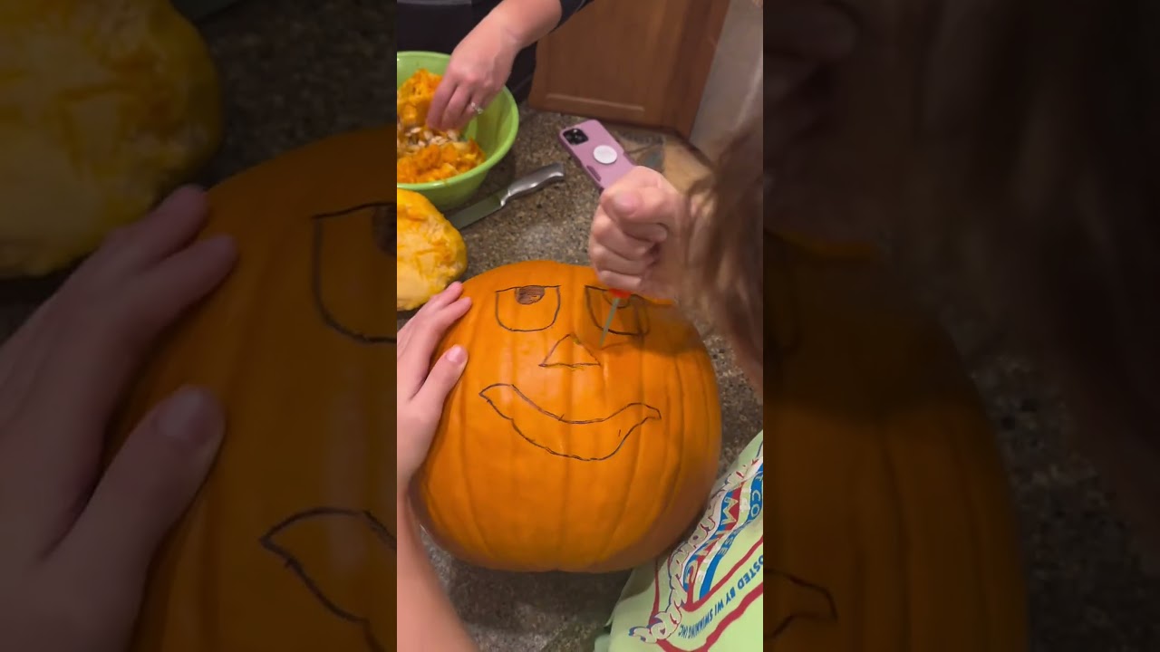 Celebrate halloween with spooky pumpkin carving #halloween #pumpkinseason