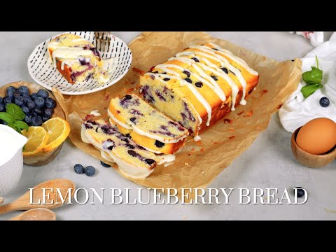 Watch Video: Lemon Blueberry Bread - Super Easy Breakfast Bread. Written Recipe in Description