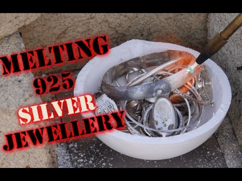 MELTING down SILVER (925) Jewellery! with a blow torch