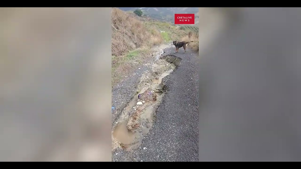 Καταστράφηκε ο δρόμος στον Προφήτη Ηλία από την κακοκαιρία