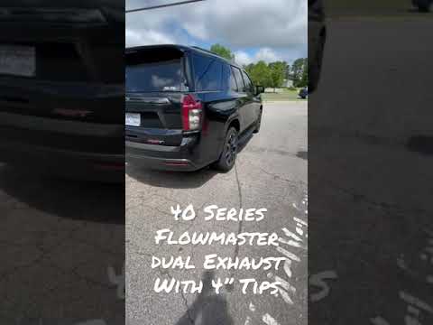 Flowmaster 40 Series Dual Exhaust with 4” Black Powder Coated Tips/ Chevy Tahoe #henrysmufflershop