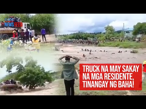 Truck na may sakay na mga residente, tinangay ng baha! GMA Integrated Newsfeed