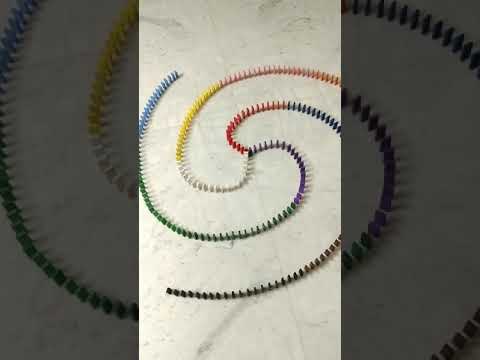 Domino tricks || Triple spiral #Shorts#hevesh5#h5dominocommunity#short