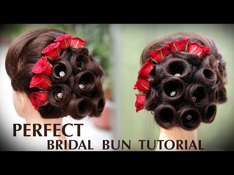 Perfect Bridal Bun | Bridal Juda Kaise Banaye | Ladies Hair Style Tutorials 2018 | Fancy Judha kaise