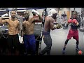 TERENCE CRAWFORD SCHOOLING JAMEL HERRING ON THE PADS; WORKING BOXING FUNDAMENTALS