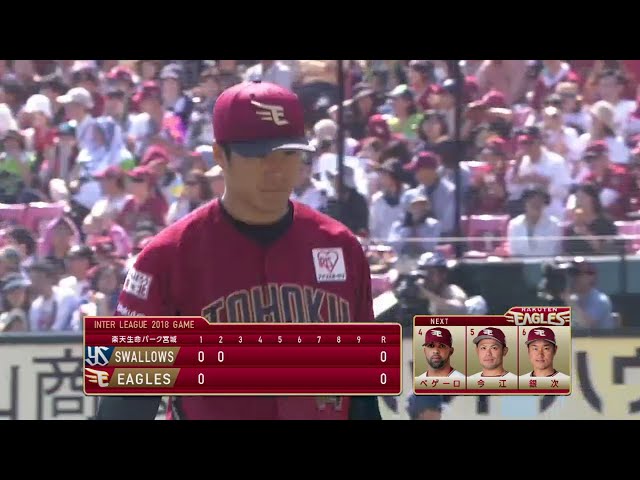 【2回表】序盤からエンジン全開!! イーグルス・則本が3者連続三振!! 2018/6/2 E-S
