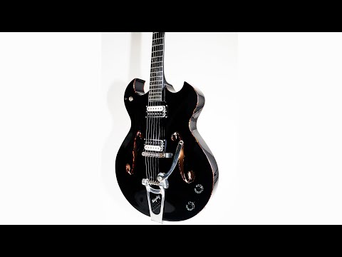 UKDC - Blast Cult Hollow Body Electric Guitar - Gloss Black image 12