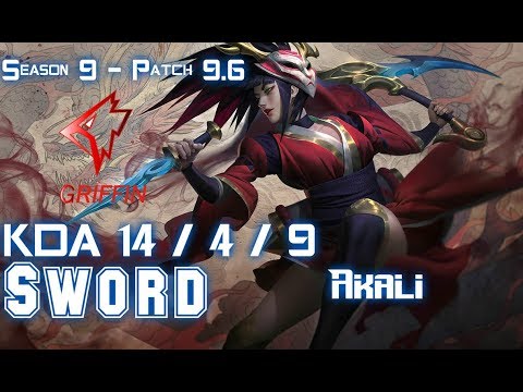 GRF Sword AKALI vs GALIO Mid - Patch 9.6 KR Ranked
