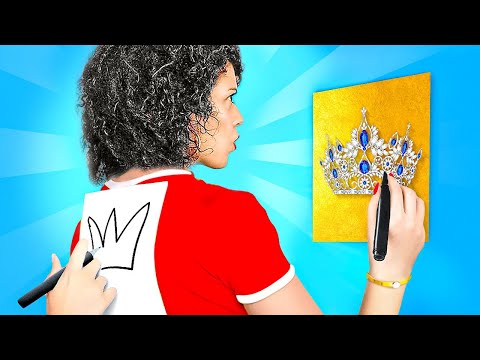 SUPER REICHE VS. ARME KUNST-CHALLENGE || Hacks zum Zeichnen & coole DIYs auf 123 GO! GOLD