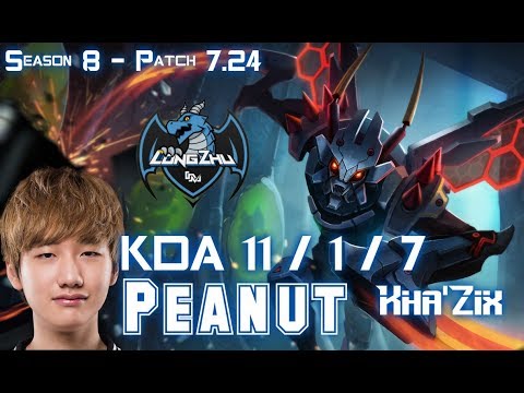 LZ Peanut KHA'ZIX vs RENGAR Jungle - Patch 7.24 KR Ranked