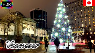🇨🇦🎄【HDR 4K】Vancouver Christmas Walk - Canada Place to Christmas Tree (November, 2021)