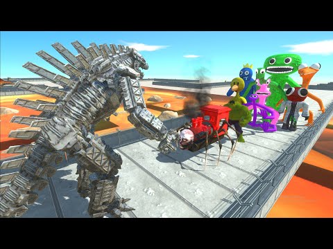 Mecha Godzilla Lava Death Run VS Jumbo Josh and Rainbow Friends - Animal Revolt Battle Simulator
