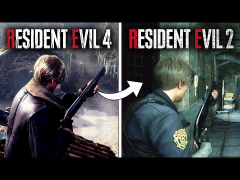 Resident Evil 4 vs Resident Evil 2 - Physics and Details Comparison
