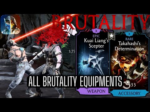 Mortal Kombat Mobile All Characters Brutality Epic + Rare Equipment Set