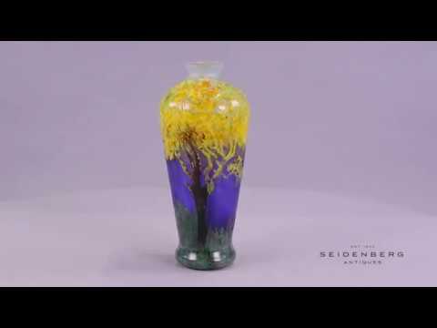 Daum Nancy Vitrified Landscape Vase, circa 1900