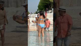 ☀️The Wonder Of Nature Fun Pamukkale Turkey -Hot Day💦 #cleopatra #pamukkale #pool