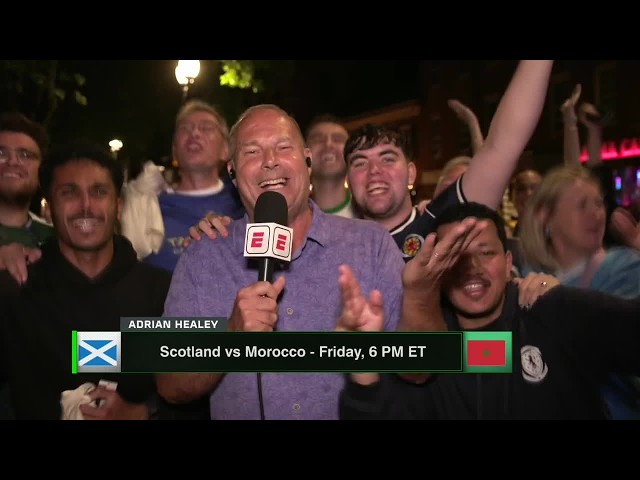 Scotland's Tartan Army swarms ESPN FC reporter during live coverage 😂