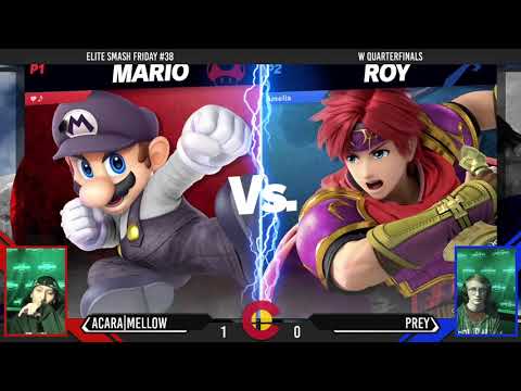 Elite Smash Friday #38 - AcaRa|Mellow (Mario) Vs. Prey (Roy) - Winners Quarterfinals