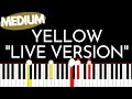 COLDPLAY - live 2012 Yellow piano intro Medium piano tutorial Version