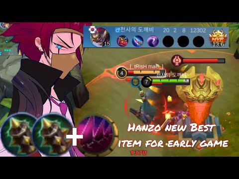 Hanzo New Best Build 2022 for Early Game One Shot MLBB Gameplay Tutorial✨Top Global Hanzo Best Build