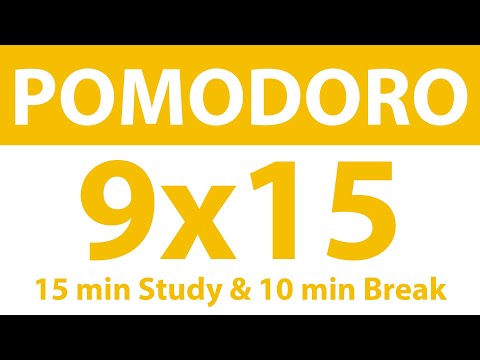 Pomodoro Technique | 9 x 15 min | 15 min Study & 10 min Break | Study Timer | No Music