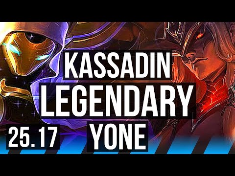 KASSADIN vs YONE (MID) | 15/1/9, Legendary, 700+ games | KR Master | 25.17