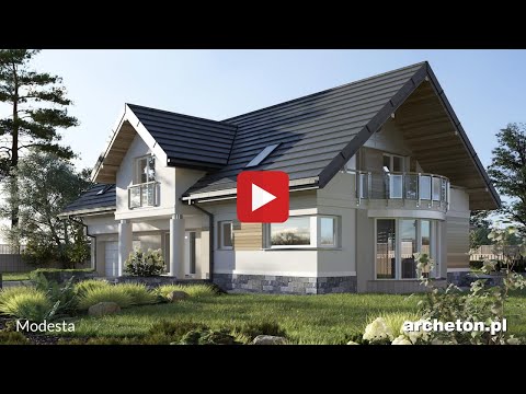 Projekt domu Modesta - archeton.pl - z użytkowym poddaszem 246,5 m2
