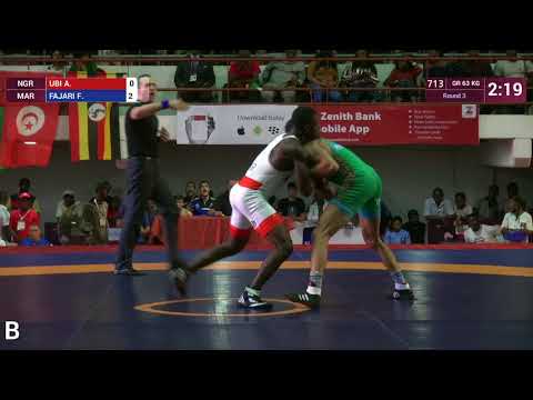 Round 3 GR - 63 kg: A. UBI (NGR) v. F. FAJARI (MAR)